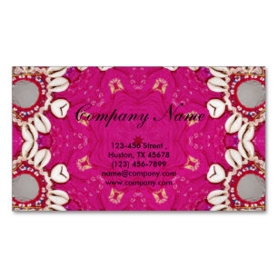 Cartão De Visitas Magnético terapeuta de massagem de chakra fuchsia bohemiana