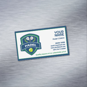 Cartão De Visitas Magnético Texto personalizado 🎾, Treinador Padel