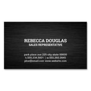 Cartão De Visitas Magnético Textura Metálica Escura Simples