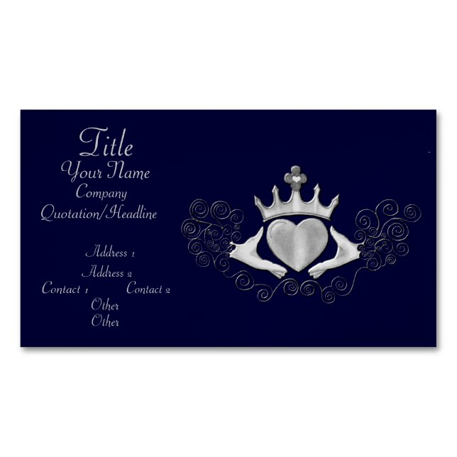 Cartão De Visitas Magnético The Claddagh (Prata) (Frente)