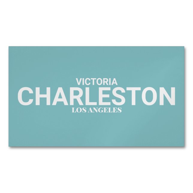 Cartão De Visitas Magnético Tipo Moderno Azul (Frente)