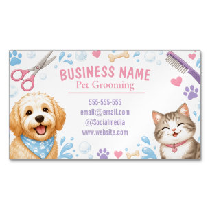 Cartão De Visitas Magnético Tosa de Cão & Gato Promocional