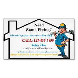 Cartão De Visitas Magnético Trabalhador manual masculino da vizinhança do