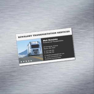 Cartão De Visitas Magnético Transporte e Logística   Caminhão