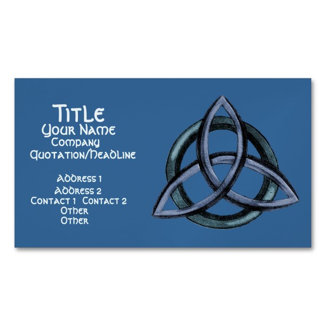 Cartão De Visitas Magnético Triquetra (azul) (Frente)