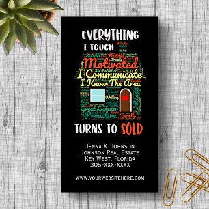 Cartão De Visitas Magnético Tudo Que Eu Toco Se Torna Vendido Imóveis