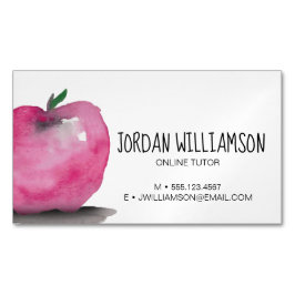 Cartão De Visitas Magnético Tutor Online da Apple Watercolor personalizável