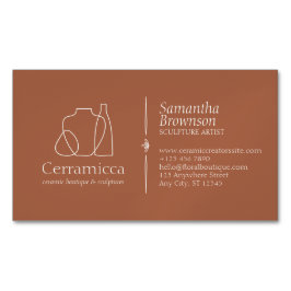 Cartão De Visitas Magnético Vaso de Cerâmica Porcelana de Terracota Escultura