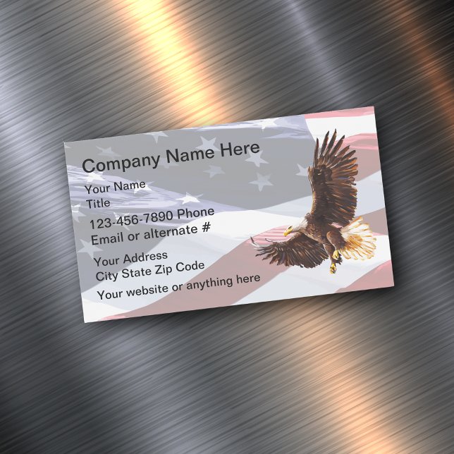 Cartão De Visitas Magnético Veteranos Americanos Eagle Business Magnets (Criador carregado)
