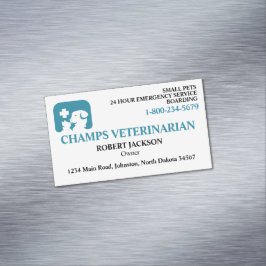Cartão De Visitas Magnético Veterinarian Clinic