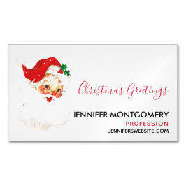 Cartão De Visitas Magnético Vintage Retro Jolly Old Papai Noel Natal