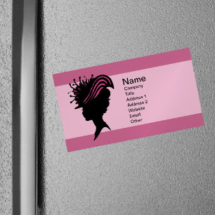 Cartão De Visitas Magnético Vintage Victorian Lady Black Silhouette Rico Hat