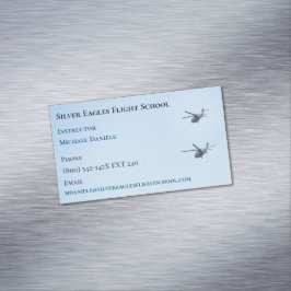 Cartão De Visitas Magnético Voo de Helicóptero Piloto de Instrutor Escolar