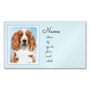 Cartão De Visitas Magnético Welsh Springer Spaniel Painting - Arte Original de