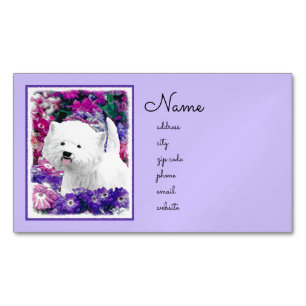 Cartão De Visitas Magnético West Highland White Terrier Pintando Arte Canina