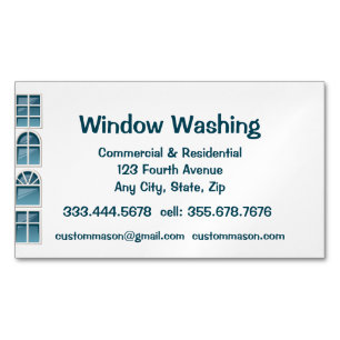 Cartão De Visitas Magnético Windows Washing Washer Personalizado