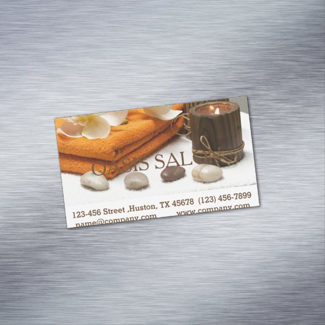 Cartão De Visitas Magnético Yoga Zen AromaTherapia Skincare SPA Massagem (Posição Original)