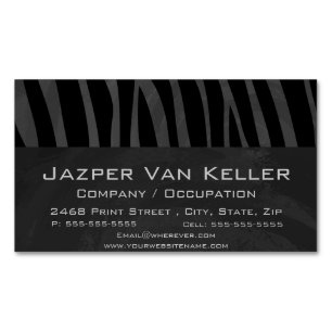 Cartão De Visitas Magnético Zebra Black e Cinza