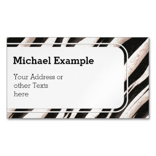 Cartão De Visitas Magnético Zebra tira textura perfeita + suas ideias