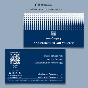 Cartão de Visor Azul Dif para Promoção de Negócios