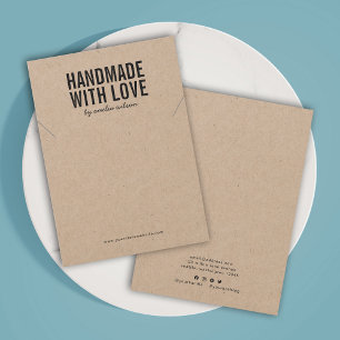 Cartão de Visor de Colar Kraft com Amor