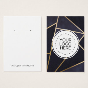 Cartão de Visor Geométrico Azul Dourado