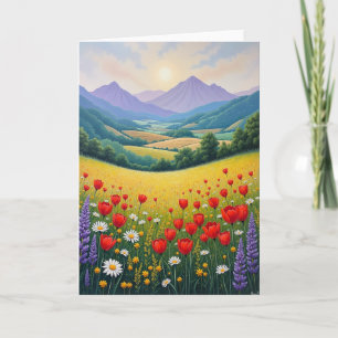 Cartão de Vista Floral de Aniversário Doce