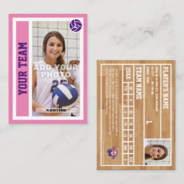 Cartão de Voleibol Personalizado (Rosa)