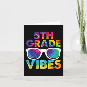 Cartão De Volta À 5 Da Escola Vibes Tie Dye Quinto Grau