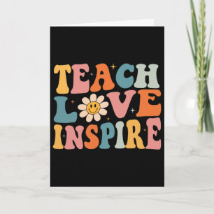 Cartão De Volta à Escola Ensine Amor Inspire Retro Profes