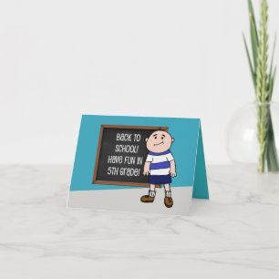 Cartão De volta à Escola Estudante do Quinto Grau