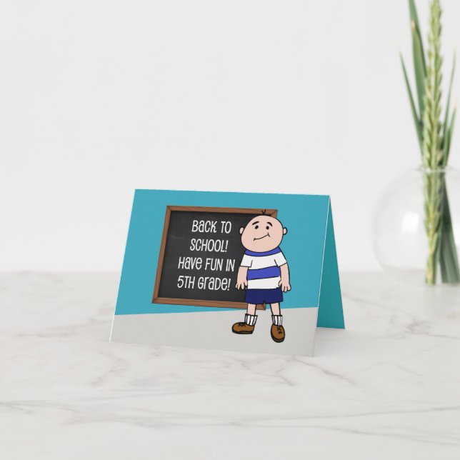 Cartão De volta à Escola Estudante do Quinto Grau (Frente)