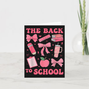 Cartão De Volta À Escola Pink Coquette Pencil Pencit Book