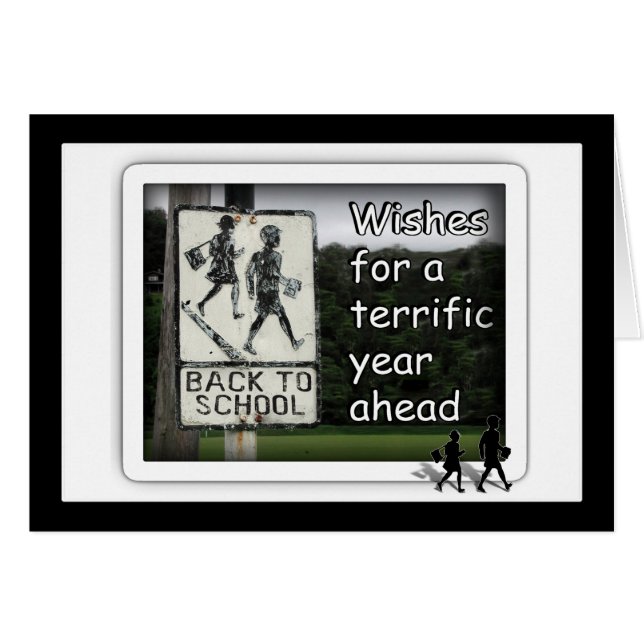 Cartão De volta aos desejos escolares por Excelente ano (Frente Horizontal)