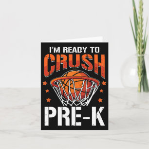 Cartão De Volta Às Crianças Do Pré-K De Basquete De Esmag