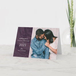 Cartão de Voto de Ano Novo Marmoreado - Roxo