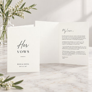 Cartão de Voto de Casamento Personalizado para Ela