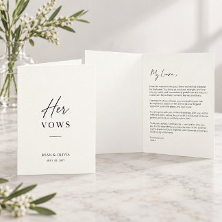 Cartão de Voto de Casamento Personalizado para Ela