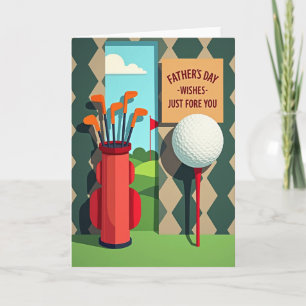 Cartão de Votos do Dia dos Pais para Golfe