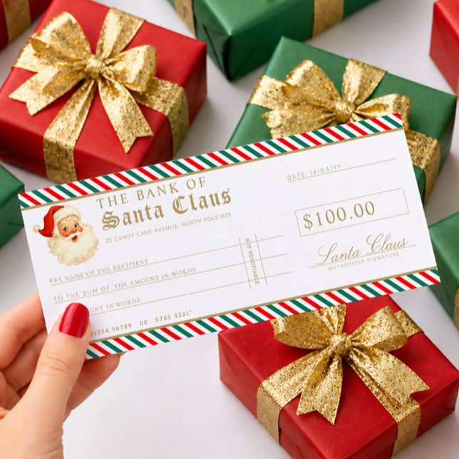 Cartão de Voucher de Presente Cheque Santa Verde V (Criador carregado)