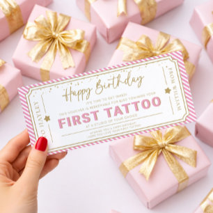Cartão de Voucher de Presente de Aniversário com P
