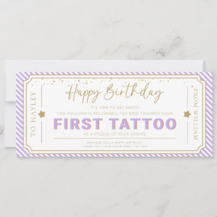 Cartão de Voucher de Presente de Aniversário com T