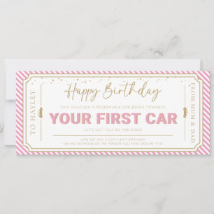 Cartão de Voucher de Presente de Aniversário do Pr