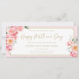 Cartão de Voucher Piper Peony Happy Dia de as mães