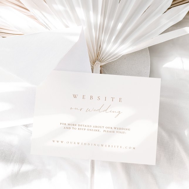 Cartão de Website de Casamento de Ivory & Pale Tau (Criador carregado)