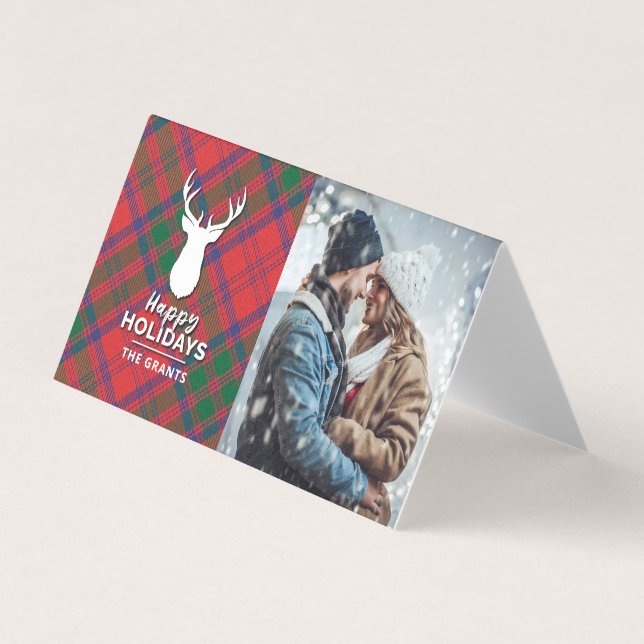 Cartão de Xadrez de Feriados de Natal Personalizad (Frente)