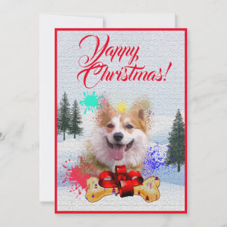 Cartão de Xmas Engraçado Funny Corgi Iappy