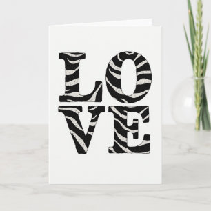 Cartão de Zebra de Amor Simples
