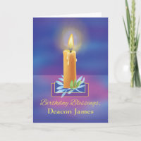 Deacon Birthday Bessings with Shining Candle