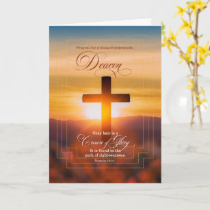 Cartão Deacon Blessings Christian Cross Retiration